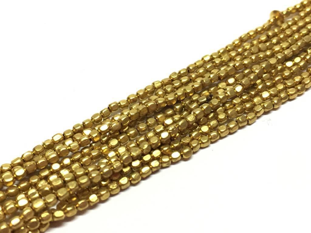 Metallperlen - Square Brass Beads 2 mm, brass - bead&more