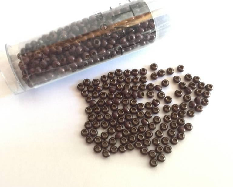 0 - Heavy Metal Seed Beads - dark brown - bead&more