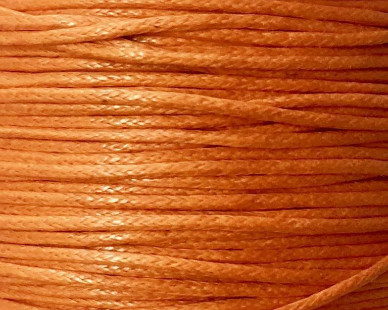Baumwollkordeln gewachst 1 mm, Farbe 39 tangerine - bead&more