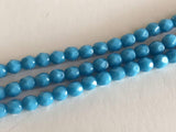 Glasschliffperlen feuerpoliert 4mm, Farbe B44 Aqua opaque