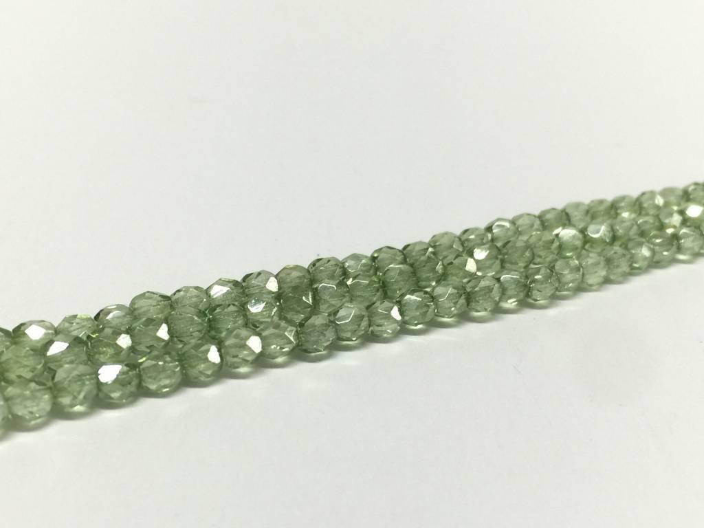 Glasschliffperlen feuerpoliert 4mm, Farbe B65 Peridot Luster - bead&more