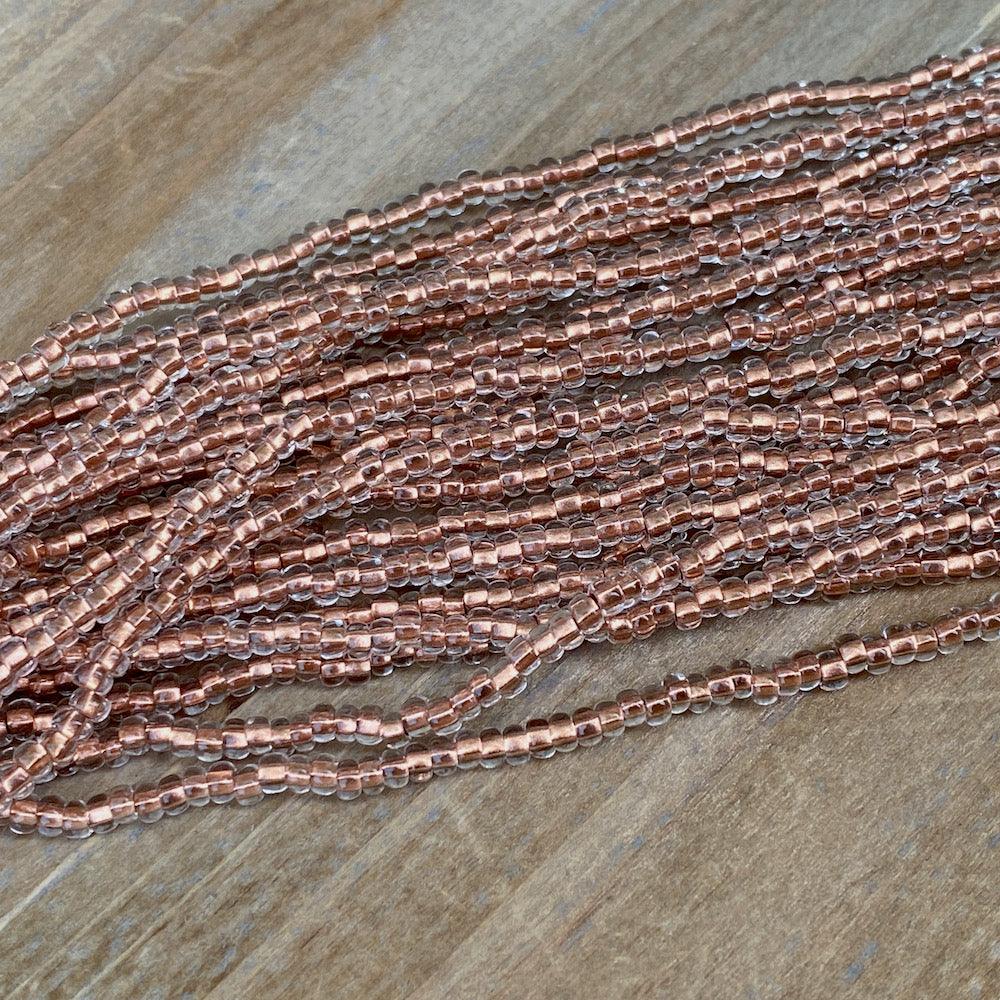 Preciosa Glass Seed Beads 8/0 - 3 mm - Farbe Crystal Copper lined - bead&more