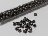 Rocailles Glasperlen ''Shabby'', 4mm, Farbe 02 dark greige metallic 7g / ca. 90 Stk
