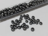 Rocailles Glasperlen ''Shabby'', 4mm, Farbe 03 dark silver metallic 7g / ca. 90 Stk