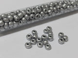 Rocailles Glasperlen ''Shabby'', 4mm, Farbe 04 silver metallic 7g / ca. 90 Stk