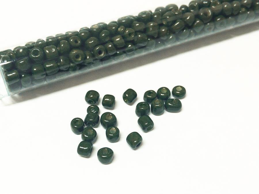 Rocailles Glasperlen ''Shabby'', 4mm, Farbe 16 dark forest green 7g / ca. 90 Stk - bead&more