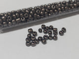 Rocailles Glasperlen ''Shabby'', 4mm, Farbe 17 stone brown metallic 7g / ca. 90 Stk