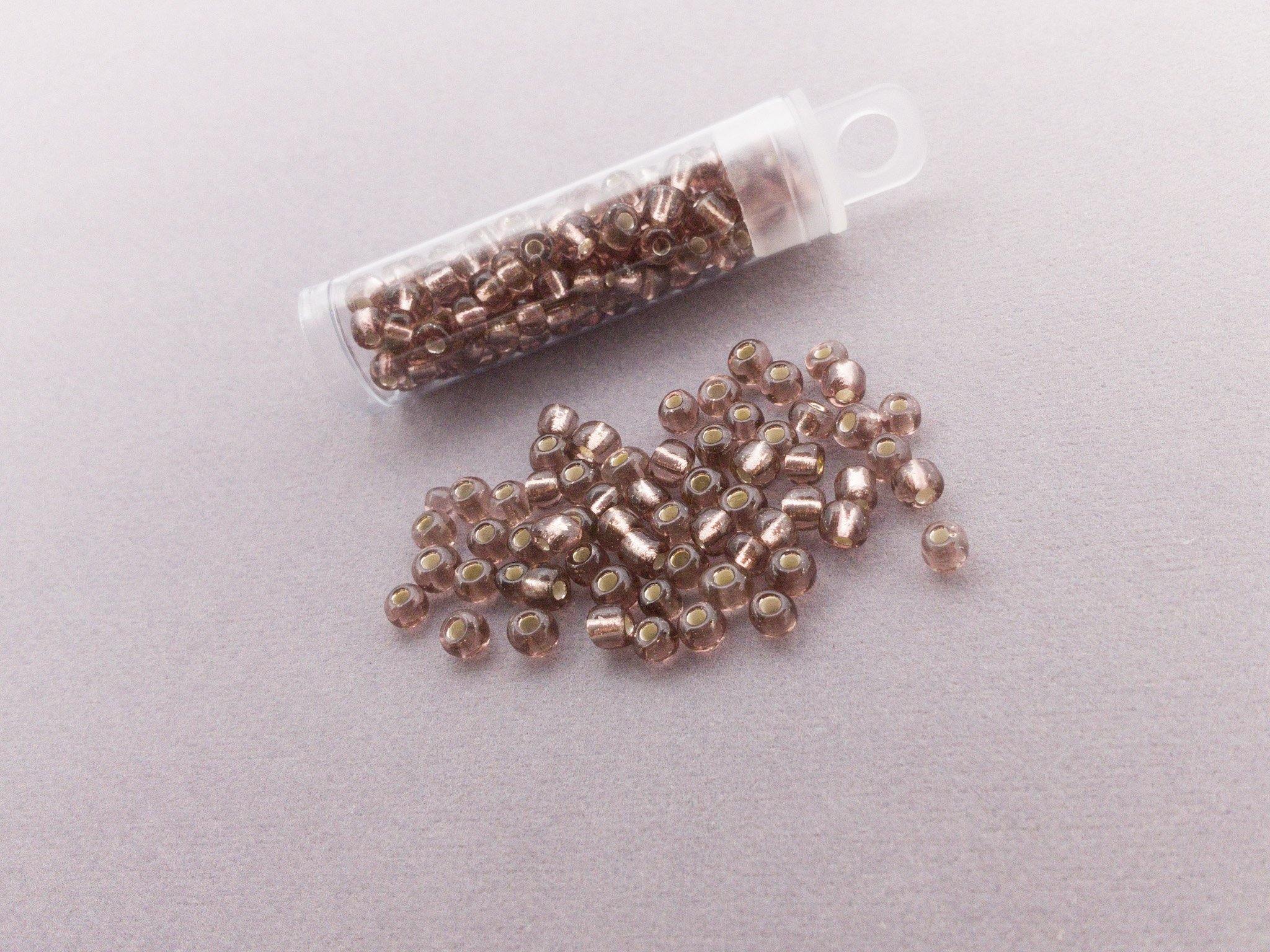 Rocailles Glasperlen ''Shabby'', 4mm, Farbe 171 rosy brown shimmer 7g / ca. 90 Stk - bead&more