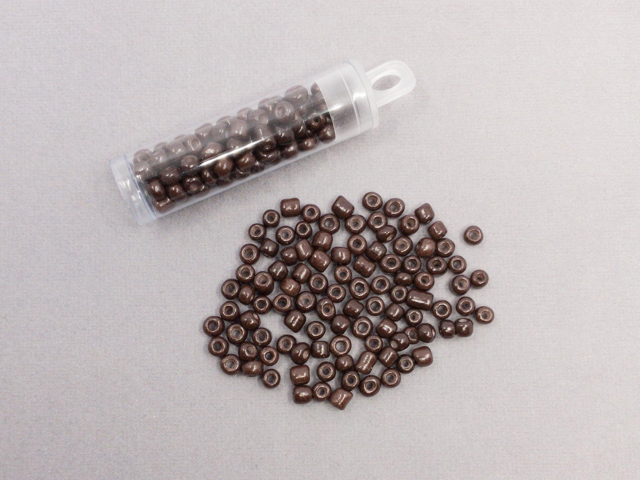 Rocailles Glasperlen ''Shabby'', 4mm, Farbe 172 chocolate brown 7g / ca. 90 Stk - bead&more