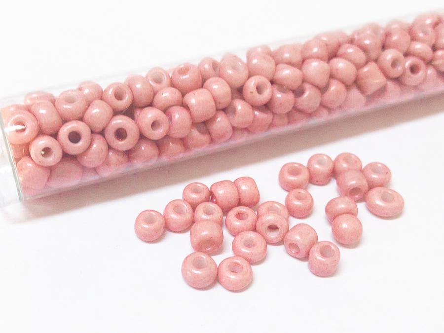 Rocailles Glasperlen ''Shabby'', 4mm, Farbe 26 smooth pink 7g / ca. 90 Stk - bead&more