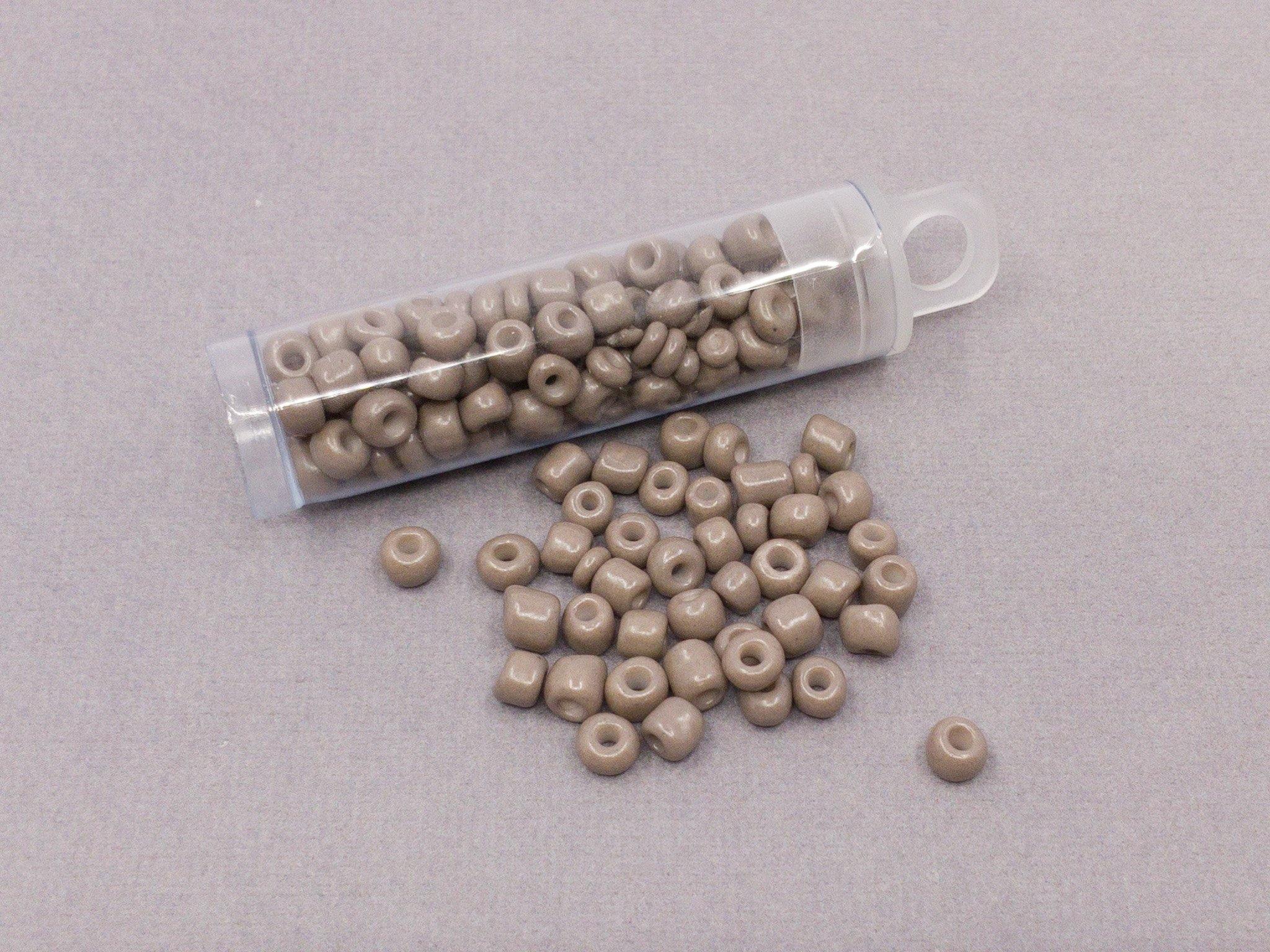 Rocailles Glasperlen ''Shabby'', 4mm, Farbe 291 fossil grey 7g / ca. 90 Stk - bead&more