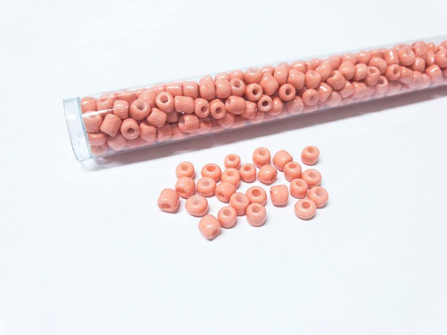 Rocailles Glasperlen ''Shabby'', 4mm, Farbe 30 pastel peach 21g / ca. 250 Stk - bead&more