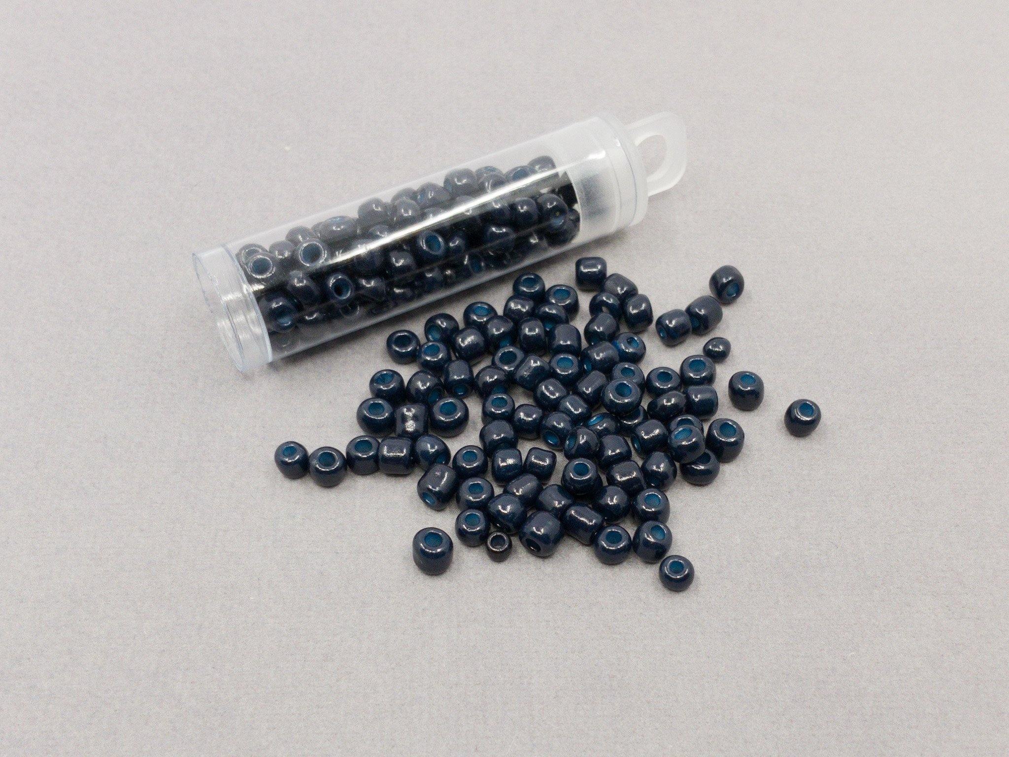 Rocailles Glasperlen ''Shabby'', 4mm, Farbe 342 dark teal blue 7g / ca. 90 Stk - bead&more