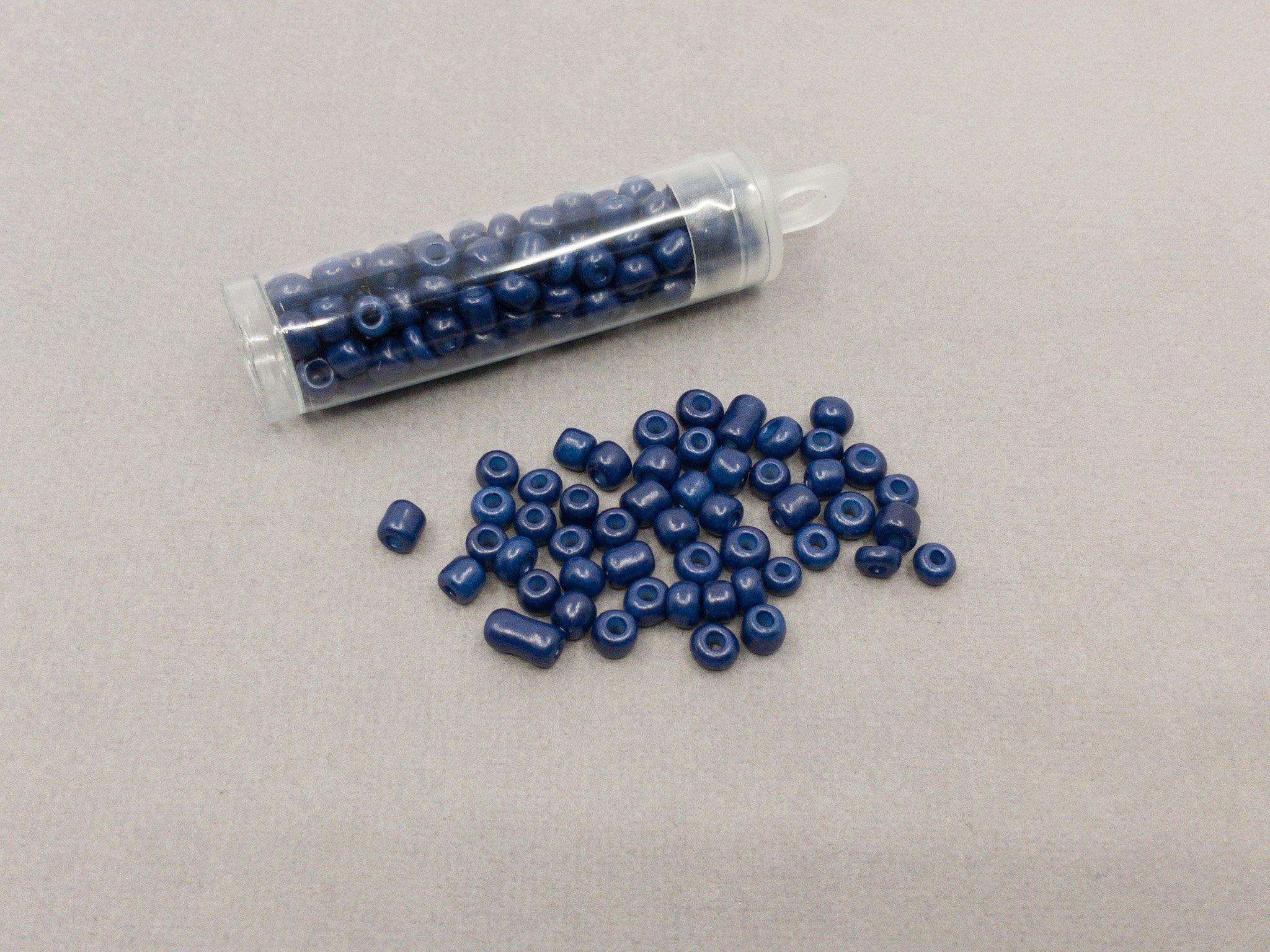 Rocailles Glasperlen ''Shabby'', 4mm, Farbe 351 galaxy blue 7g / ca. 90 Stk - bead&more
