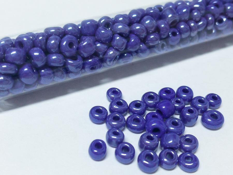 Rocailles Glasperlen ''Shabby'', 4mm, Farbe 38 royal blue shimmer 21g / ca. 250 Stk - bead&more