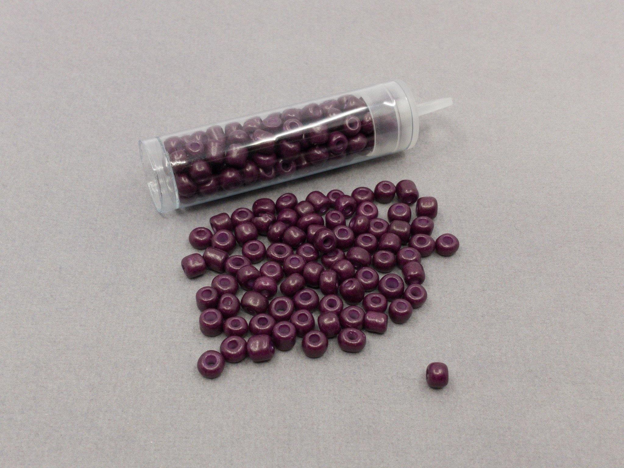 Rocailles Glasperlen ''Shabby'', 4mm, Farbe 411 grape purple 7g / ca. 90 Stk - bead&more