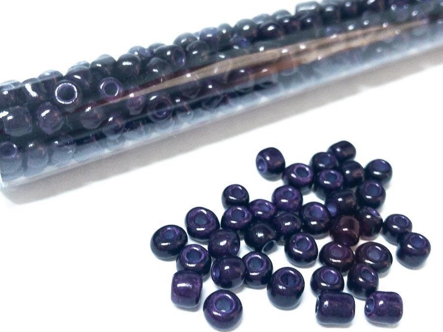 Rocailles Glasperlen ''Shabby'', 4mm, Farbe 42 dark deep violet 7g / ca. 90 Stk - bead&more