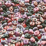 Superduo Matubo Glasperlen 2.5 x 5 mm Farbe 07 Pinot Noir Mix