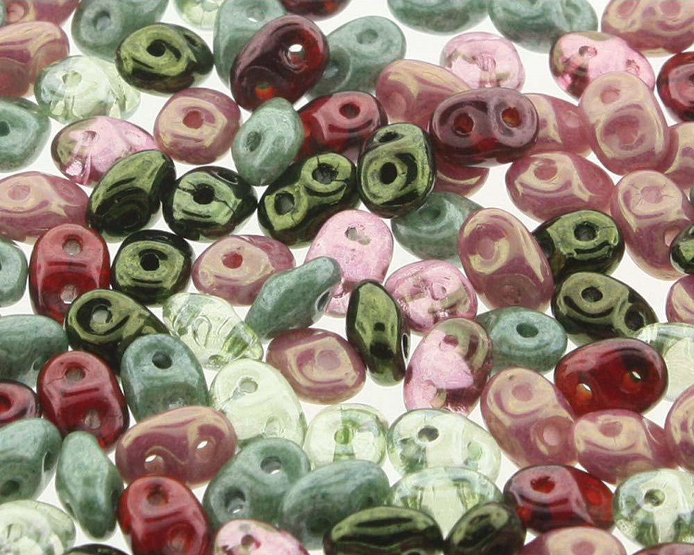 Superduo Matubo Glasperlen 2.5 x 5 mm Farbe 12 Antique Roses - bead&more