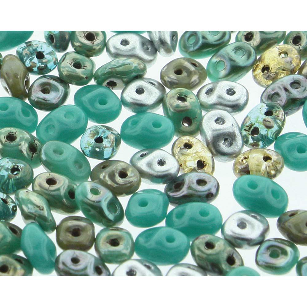 Superduo Matubo Glasperlen 2.5 x 5 mm Farbe 13 African Turquoise - bead&more