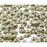 Superduo Matubo Glasperlen 2.5 x 5 mm Farbe 18 Chalk Lazure Green