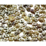 Perle di vetro Superduo Matubo 2,5 x 5 mm colore 19 Gesso Rembrandt