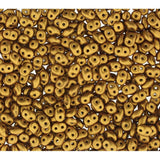 Perle in vetro Superduo Matubo 2,5 x 5 mm colore 25 Crystal Bronzo oro