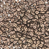Superduo Matubo Glasperlen 2.5 x 5 mm Farbe 27 Jet Bronze