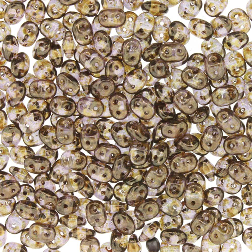 Superduo Matubo Glasperlen 2.5 x 5 mm Farbe 281 Crystal Senegal Bronze Violet - bead&more