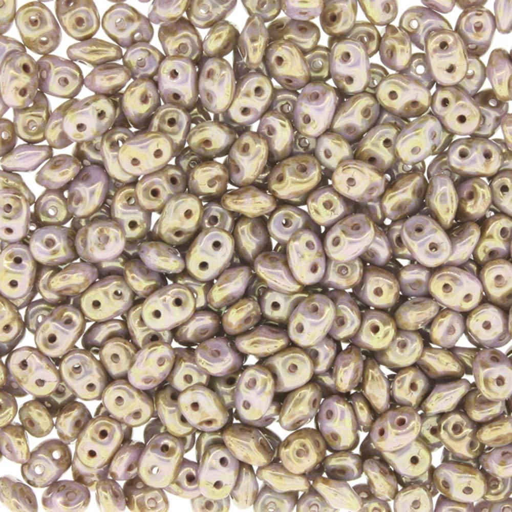 Superduo Matubo Glasperlen 2.5 x 5 mm Farbe 30 Chalk Senegal Brown Pearl - bead&more