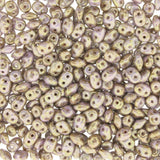 Superduo Matubo Glasperlen 2.5 x 5 mm Farbe 30 Chalk Senegal Brown Pearl
