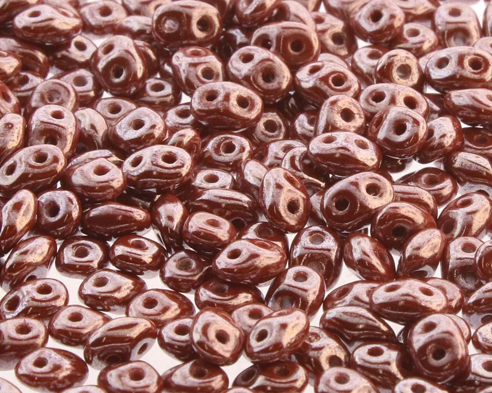 Superduo Matubo Glasperlen 2.5 x 5 mm Farbe 31 Umber Opaque Luster - bead&more