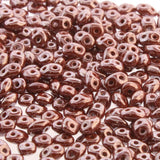 Superduo Matubo Glasperlen 2.5 x 5 mm Farbe 31 Umber Opaque Luster