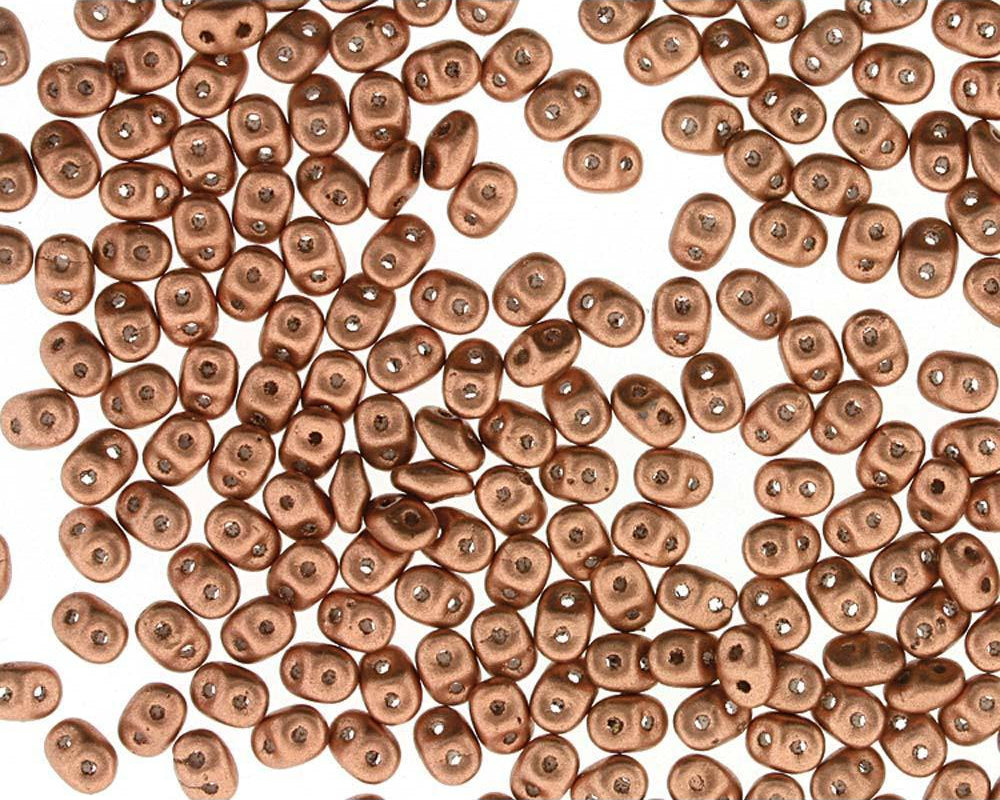 Superduo Matubo Glasperlen 2.5 x 5 mm Farbe 32 Crystal Vintage Copper - bead&more