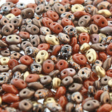 Perle di vetro Superduo Matubo 2,5 x 5 mm colore 35 Caramello Cluster Mix