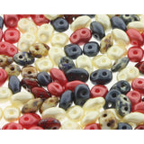 Superduo Matubo Glasperlen 2.5 x 5 mm Farbe 371 Old Glory