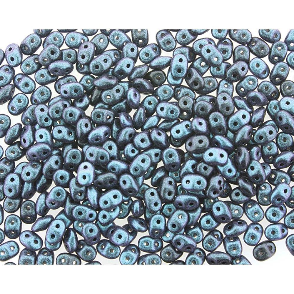 Superduo Matubo Glasperlen 2.5 x 5 mm Farbe 43 Polychrome Denim Blue - bead&more