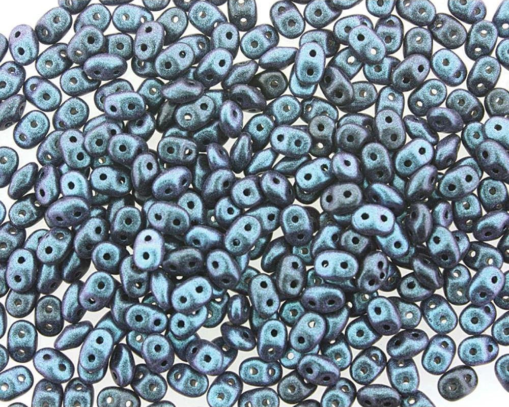 Superduo Matubo Glasperlen 2.5 x 5 mm Farbe 43 Polychrome Denim Blue - bead&more
