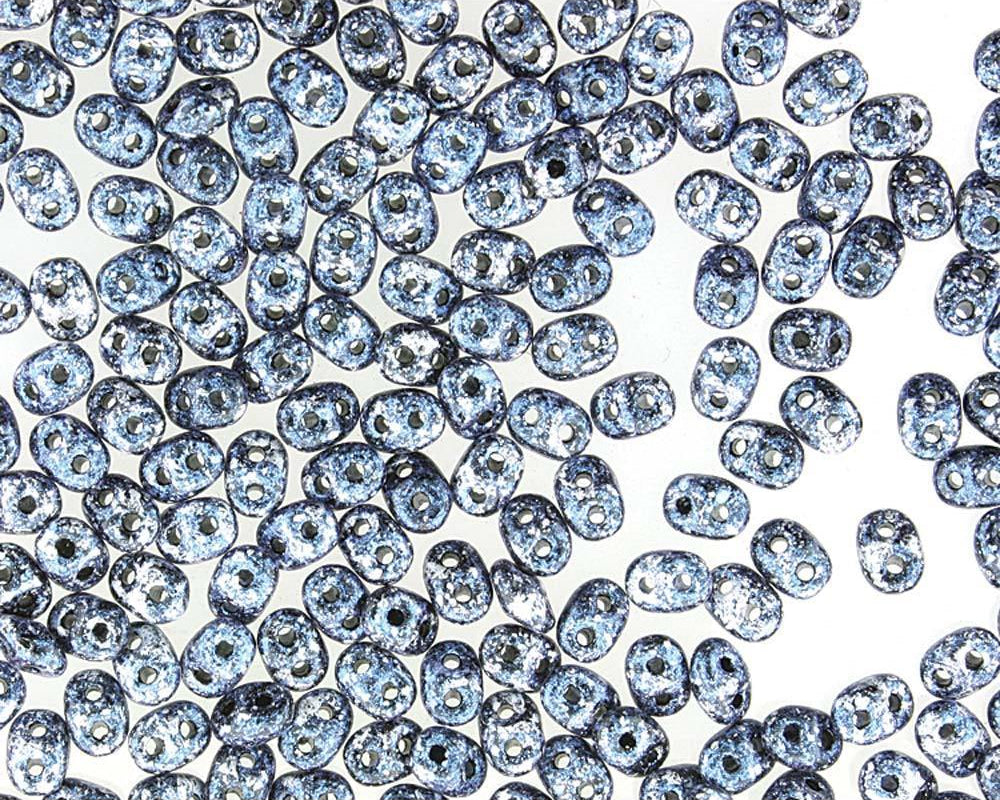 Superduo Matubo Glasperlen 2.5 x 5 mm Farbe 45 Tweedy Blue - bead&more