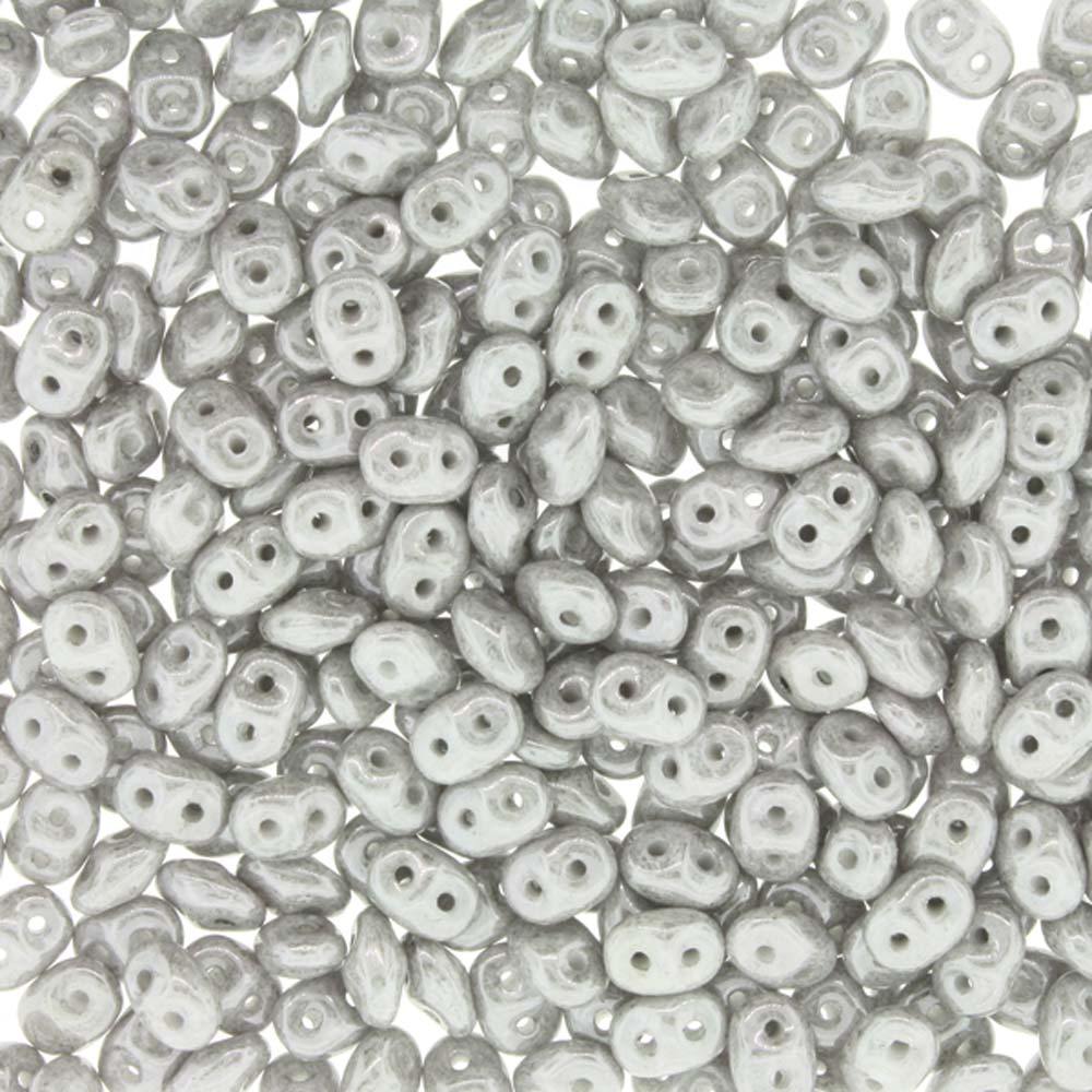 Superduo Matubo Glasperlen 2.5 x 5 mm Farbe 52 Chalk Jet Luster - bead&more