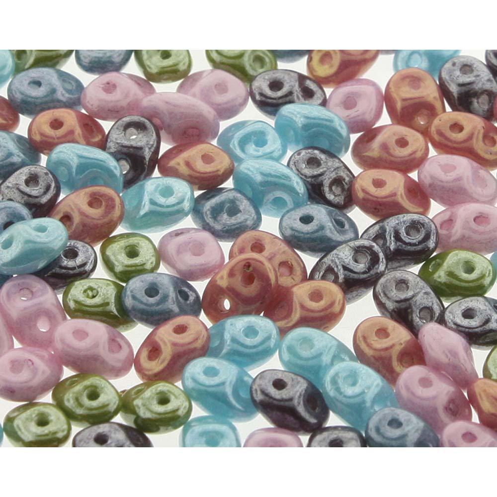 Superduo Matubo Glasperlen 2.5 x 5 mm Farbe 57 Cotton Candy - bead&more