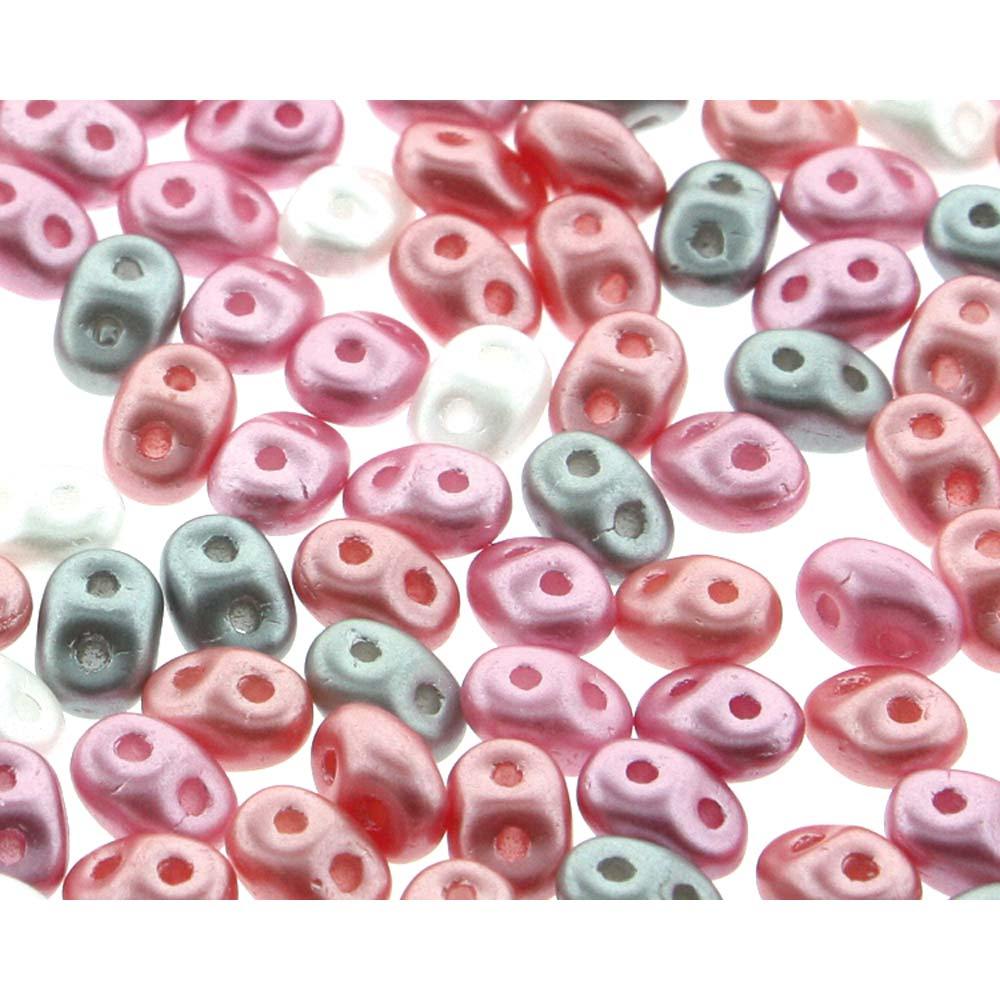 Superduo Matubo Glasperlen 2.5 x 5 mm Farbe 58 Pretty in Pink - bead&more