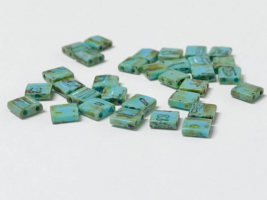 Tila Beads 5mm, Farbe 17 Picasso Seafoam Green Matte - bead&more