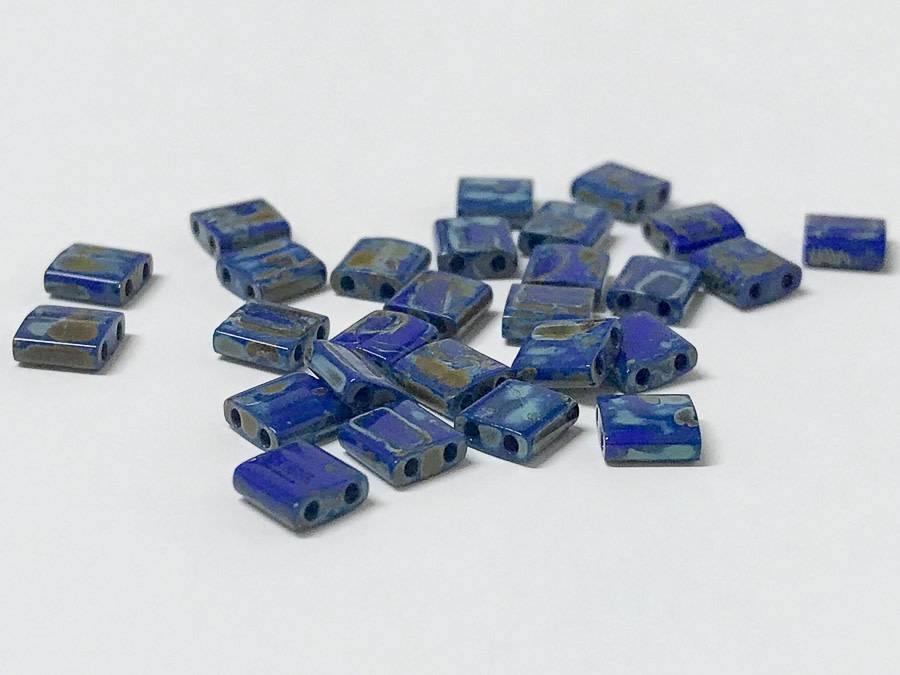 Tila Beads 5mm, Farbe 22 Picasso Opaque Cobalt - bead&more