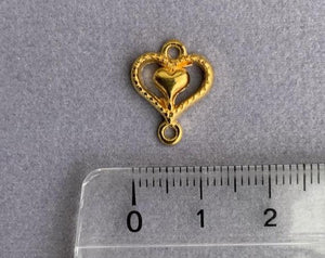 Zwischenteil Metall "Herz" 16 mm, Farbe gold - bead&more