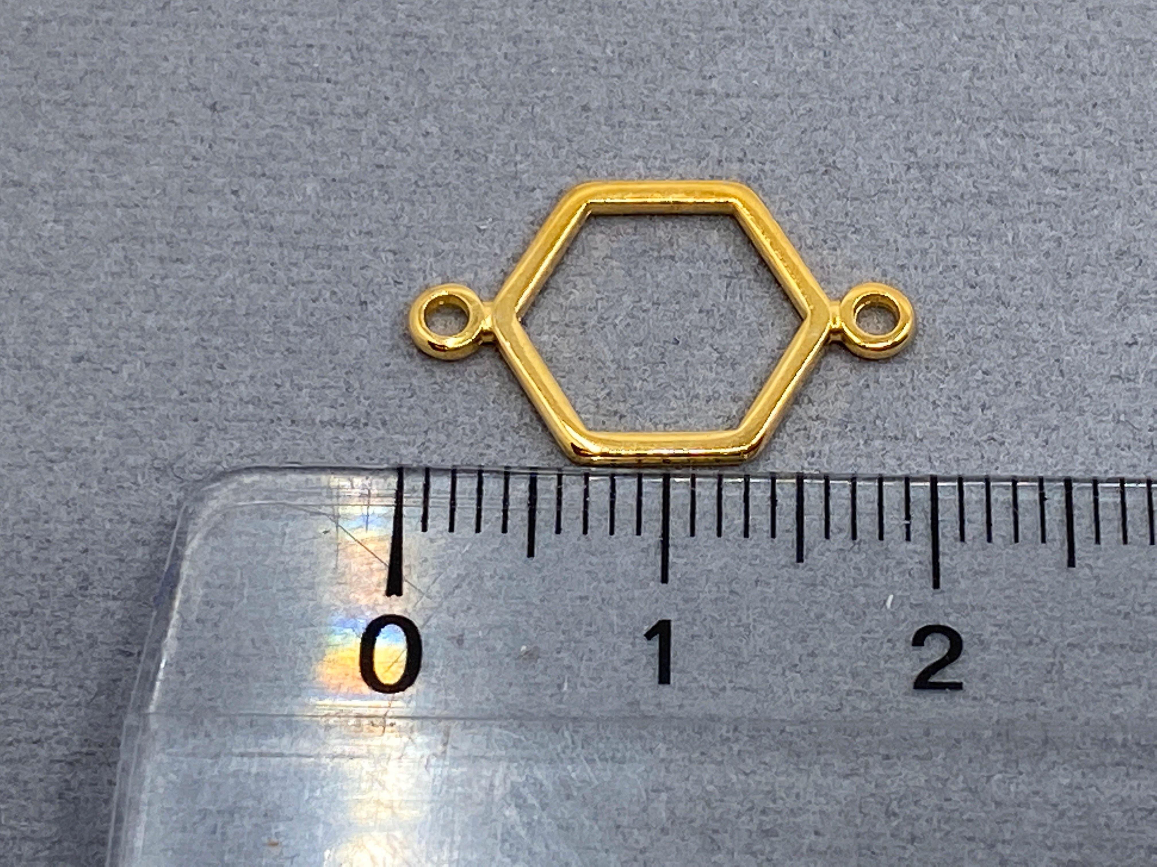Zwischenteil Metall "Hexagon", Farbe gold - bead&more