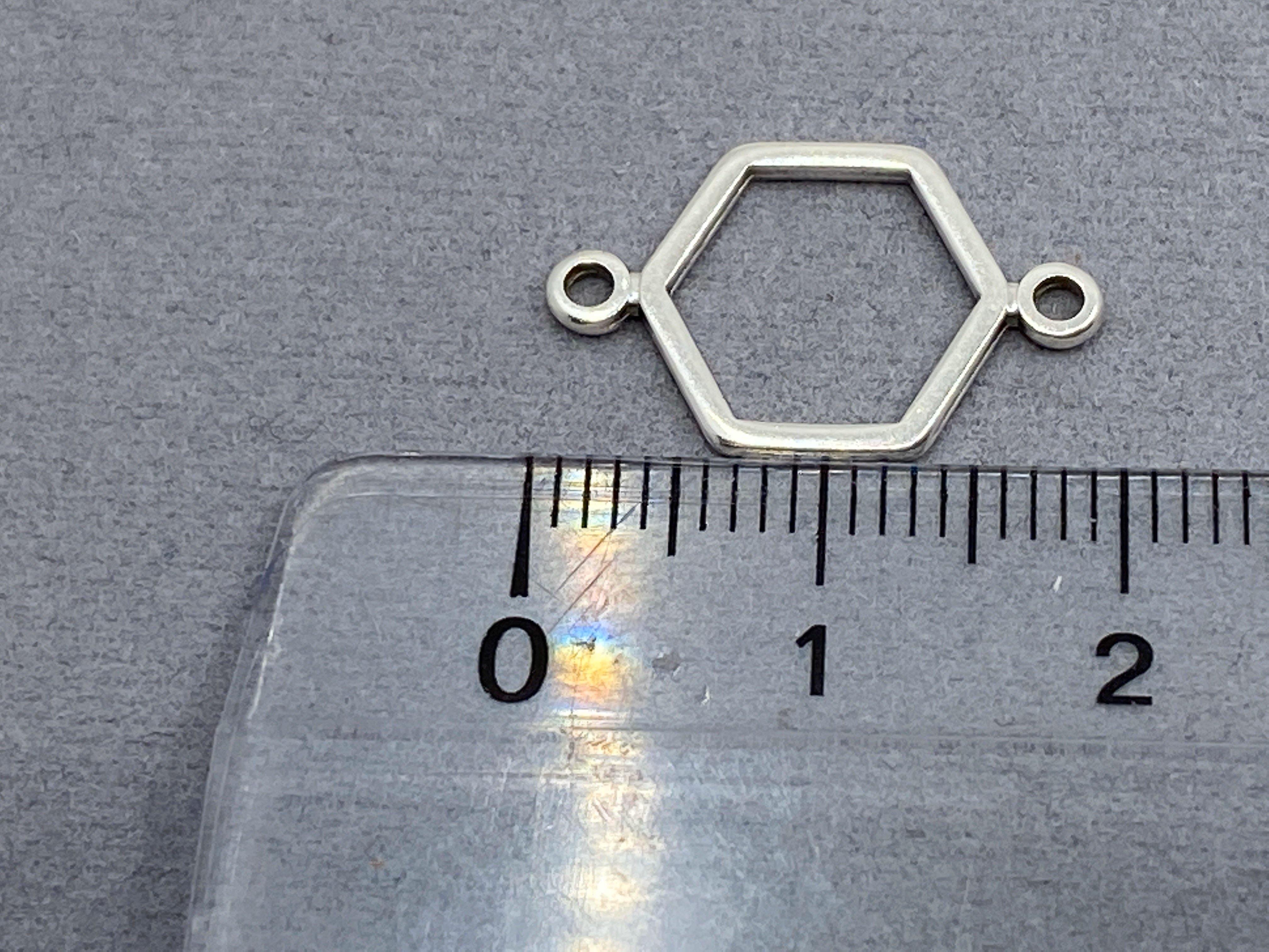 Zwischenteil Metall "Hexagon", Farbe silber - bead&more