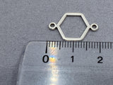 Zwischenteil Metall "Hexagon", Farbe silber