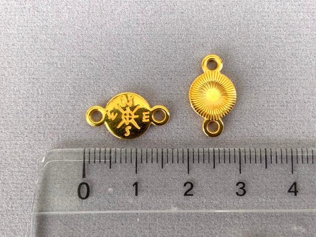 Zwischenteil Metall "Kompass" klein, Farbe gold - bead&more