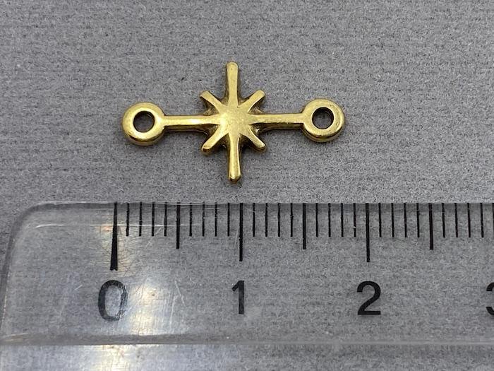 Zwischenteil Metall "Nordstern" 18 mm, Farbe altmessing - bead&more